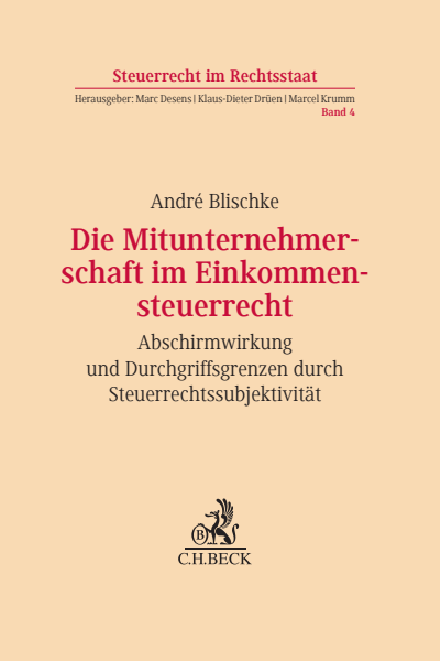 Cover of book: Die Mitunternehmerschaft im Einkommensteuerrecht