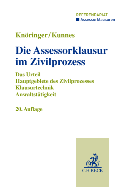 Cover of book: Die Assessorklausur im Zivilprozess