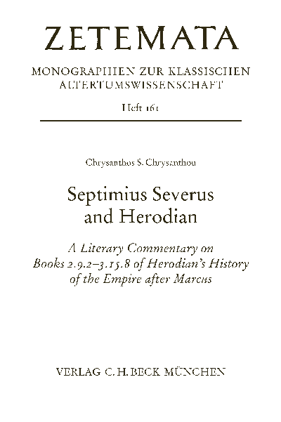 Cover of book: Septimius Severus and Herodian