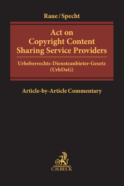Cover des Buchs: Act on Copyright Content Sharing Service Providers