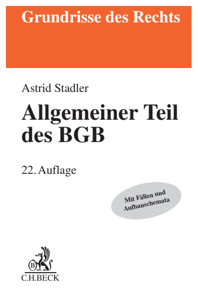 Cover des Buchs: Allgemeiner Teil des BGB