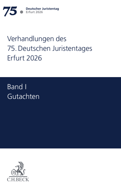 Cover of book: Verhandlungen des 75. Deutschen Juristentages Erfurt 2026
