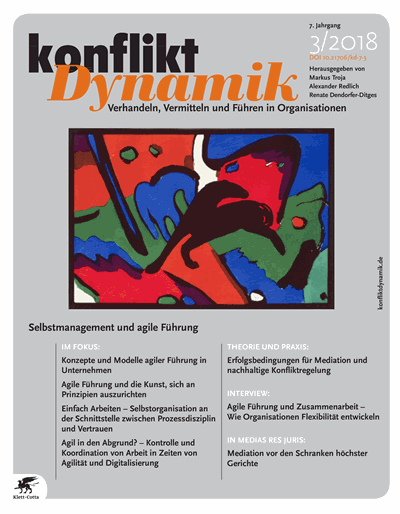 Cover der Ausgabe: Konfliktdynamik Jahrgang 7 (2018), Heft 3
