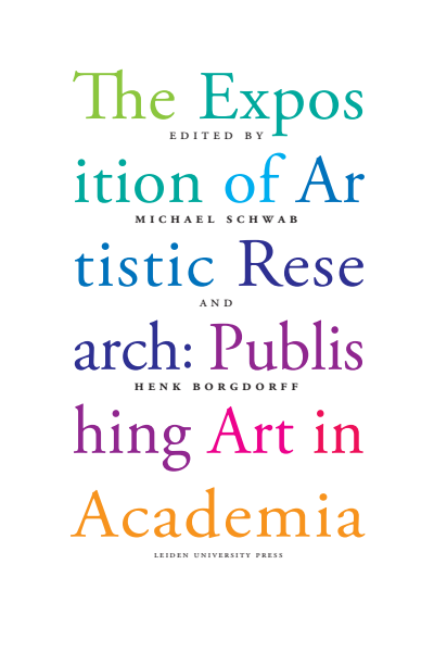 Cover des Buchs: The Exposition of Artistic Research
