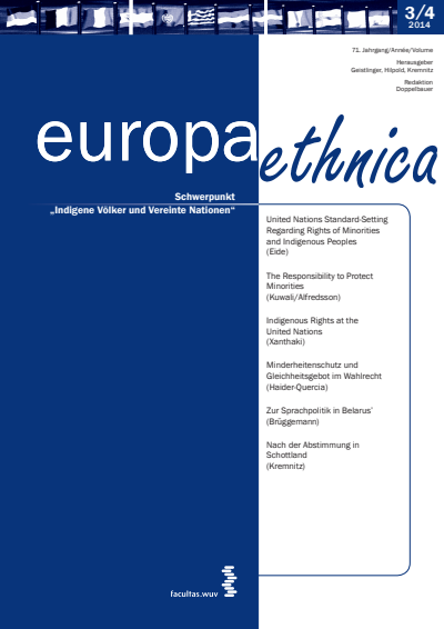 Cover of Volume: europa ethnica Volume 71 (2014), Edition 3-4