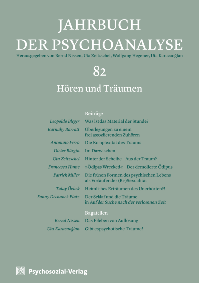 Cover der Ausgabe: Jahrbuch der Psychoanalyse Jahrgang 62 (2021), Heft 82