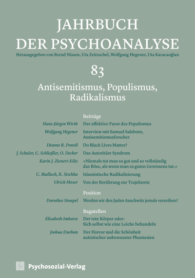 Cover der Ausgabe: Jahrbuch der Psychoanalyse Jahrgang 62 (2021), Heft 2