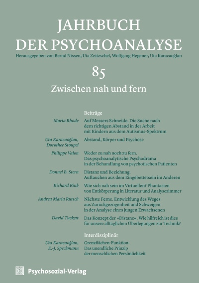 Cover of Volume: Jahrbuch der Psychoanalyse Volume 63 (2022), Edition 2