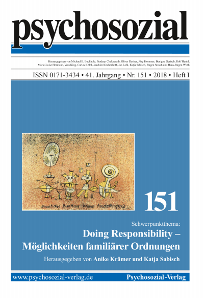 Cover of Volume: psychosozial Volume 41 (2018), Edition 1