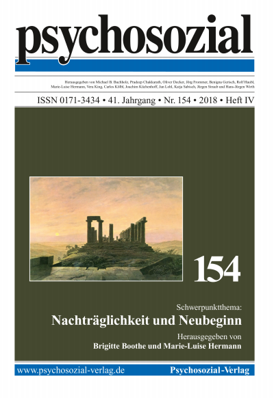 Cover der Ausgabe: psychosozial Jahrgang 41 (2018), Heft 4