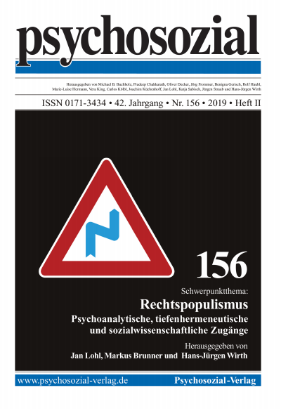 Cover der Ausgabe: psychosozial Jahrgang 42 (2019), Heft 2