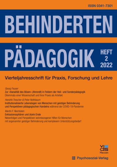 Cover of Volume: Behindertenpädagogik Volume 61 (2022), Edition 2