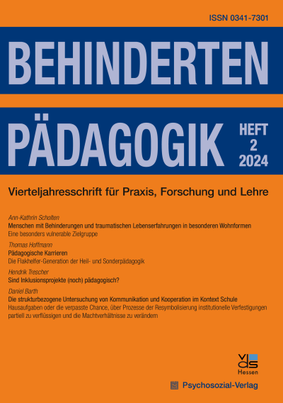 Cover der Ausgabe: Behindertenpädagogik Jahrgang 63 (2024), Heft 2