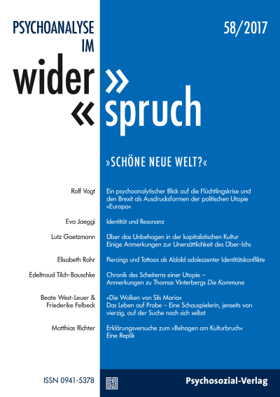 Cover of Volume: Psychoanalyse im Widerspruch Volume 29 (2017), Edition 2