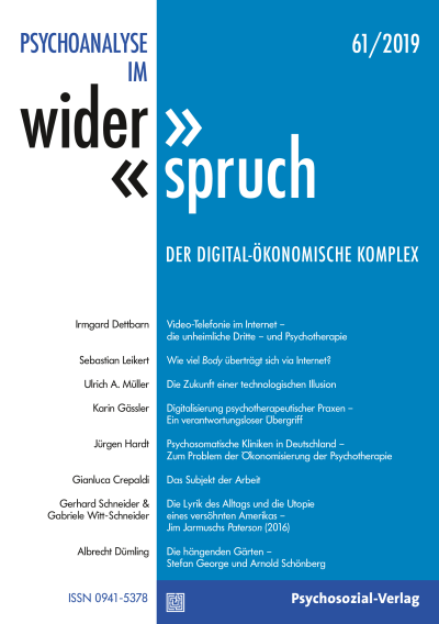 Cover der Ausgabe: Psychoanalyse im Widerspruch Jahrgang 31 (2019), Heft 1