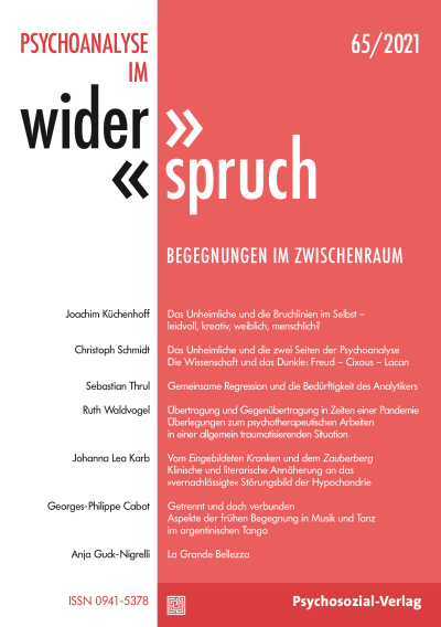 Cover der Ausgabe: Psychoanalyse im Widerspruch Jahrgang 33 (2021), Heft 1