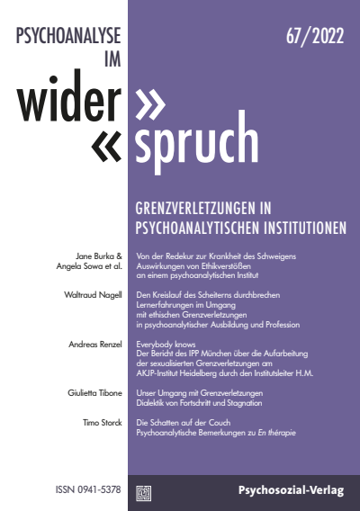 Cover of Volume: Psychoanalyse im Widerspruch Volume 34 (2022), Edition 1