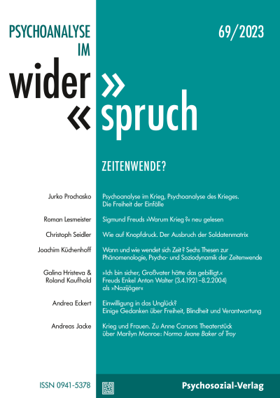 Cover der Ausgabe: Psychoanalyse im Widerspruch Jahrgang 35 (2023), Heft 1