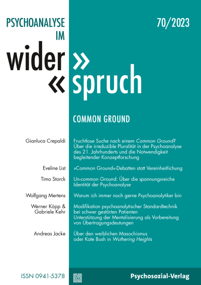 Cover der Ausgabe: Psychoanalyse im Widerspruch Jahrgang 35 (2023), Heft 2