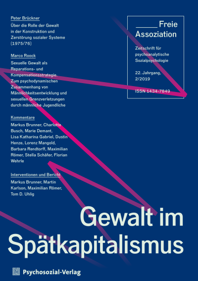 Cover of Volume: Freie Assoziation Volume 22 (2019), Edition 2