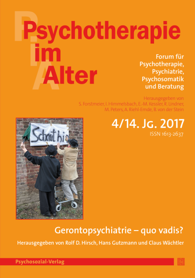 Cover der Ausgabe: Psychotherapie im Alter Jahrgang 14 (2017), Heft 4