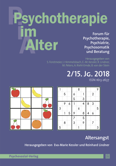 Cover of Volume: Psychotherapie im Alter Volume 15 (2018), Edition 2