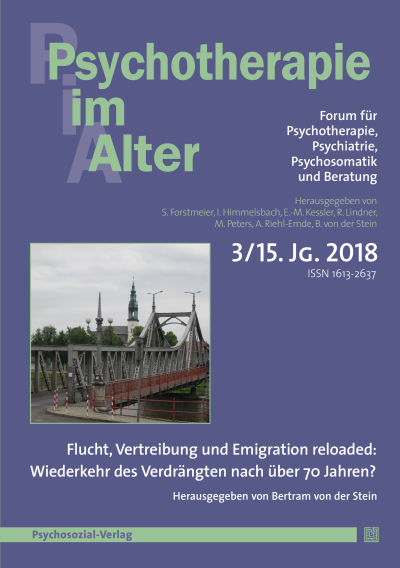 Cover of Volume: Psychotherapie im Alter Volume 15 (2018), Edition 3