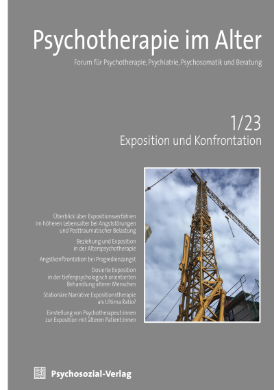 Cover of Volume: Psychotherapie im Alter Volume 20 (2023), Edition 1