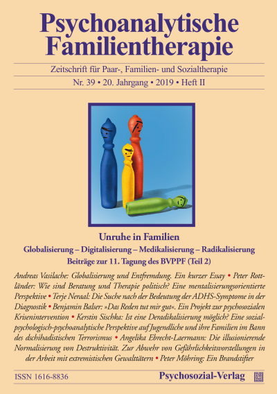 Cover der Ausgabe: Psychoanalytische Familientherapie Jahrgang 20 (2019), Heft 2