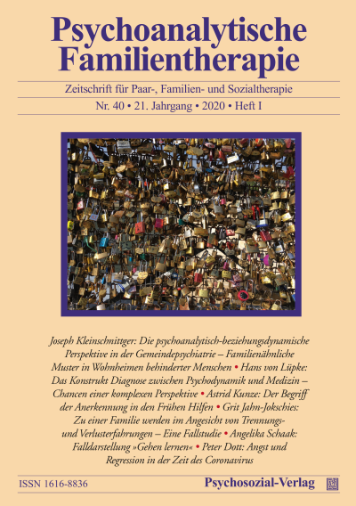 Cover der Ausgabe: Psychoanalytische Familientherapie Jahrgang 21 (2020), Heft 1