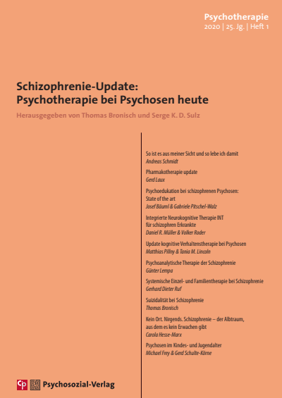 Cover of Volume: Psychotherapie Volume 25 (2020), Edition 1