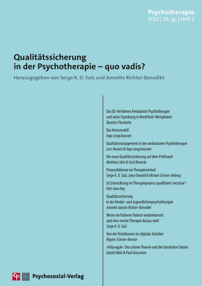 Cover of Volume: Psychotherapie Volume 29 (2024), Edition 2