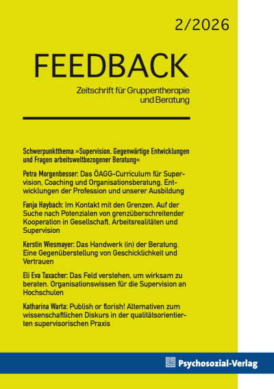 Cover der Ausgabe: Feedback Jahrgang 15 (2026), Heft 2