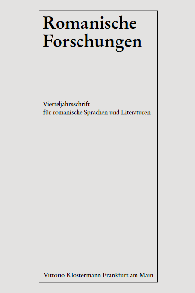 Cover of Volume: Romanische Forschungen Volume 127 (2015), Edition 4