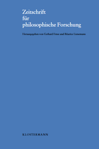 Cover der Ausgabe: Zeitschrift für philosophische Forschung Jahrgang 67 (2013), Heft 2