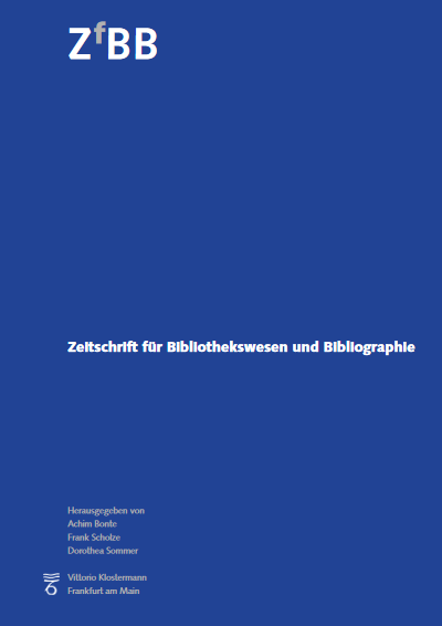 Cover of Volume: Zeitschrift für Bibliothekswesen und Bibliographie Volume 53 (2006), Edition 2