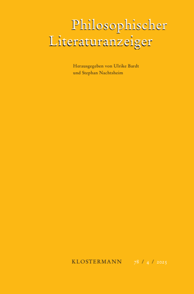 Cover of Volume: Philosophischer Literaturanzeiger Volume 78 (2025), Edition 4