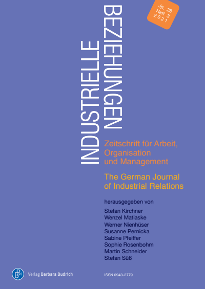 Cover der Ausgabe: Industrielle Beziehungen Jahrgang 28 (2021), Heft 3