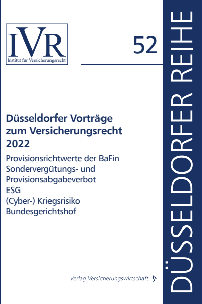 Cover des Buchs: Düsseldorfer Vorträge zum Versicherungsrecht 2022