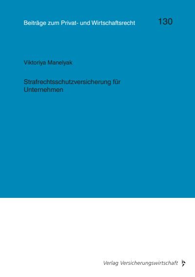 Cover des Buchs: Strafrechtsschutzversicherung für Unternehmen