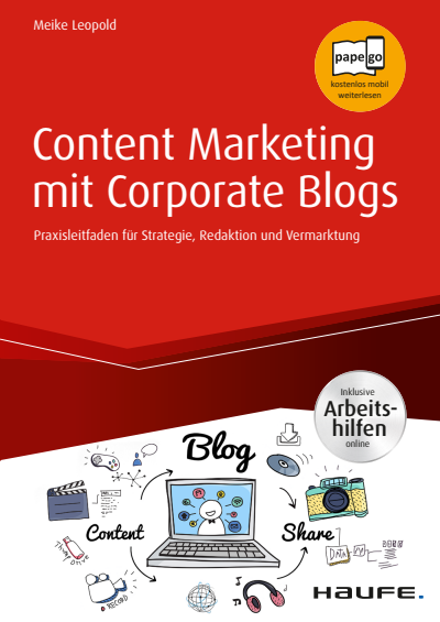 Cover of book: Content Marketing mit Corporate Blogs - inkl. Arbeitshilfen online