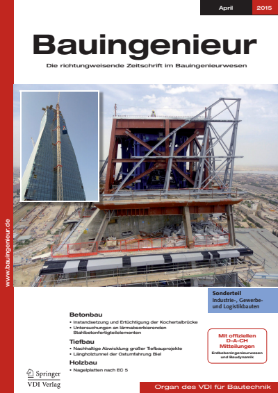 Cover of Volume: Bauingenieur Volume 90 (2015), Edition 04
