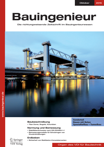 Cover of Volume: Bauingenieur Volume 90 (2015), Edition 10