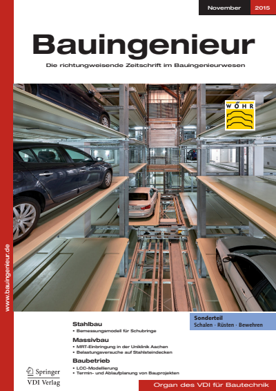 Cover of Volume: Bauingenieur Volume 90 (2015), Edition 11