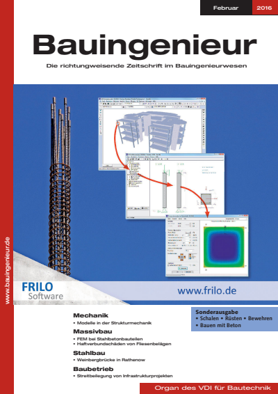 Cover of Volume: Bauingenieur Volume 91 (2016), Edition 02