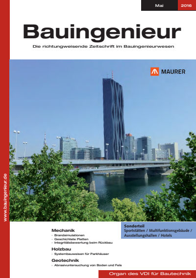 Cover of Volume: Bauingenieur Volume 91 (2016), Edition 05
