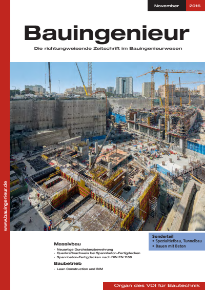 Cover of Volume: Bauingenieur Volume 91 (2016), Edition 11