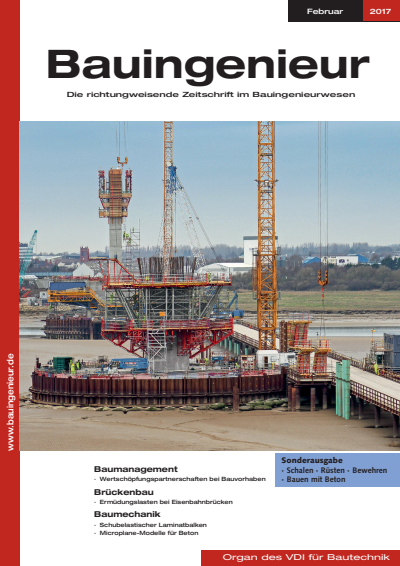 Cover of Volume: Bauingenieur Volume 92 (2017), Edition 02