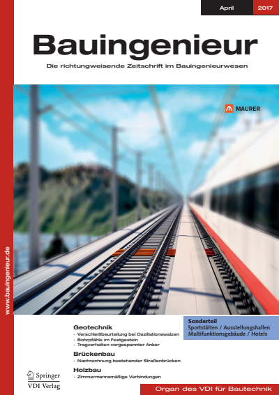 Cover of Volume: Bauingenieur Volume 92 (2017), Edition 04