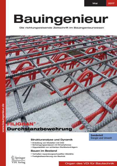 Cover of Volume: Bauingenieur Volume 92 (2017), Edition 05